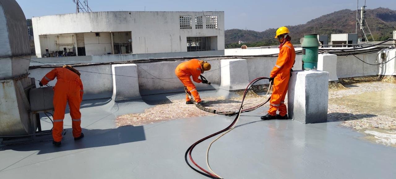 Completed Waterproofing Work on industrial concrete structure